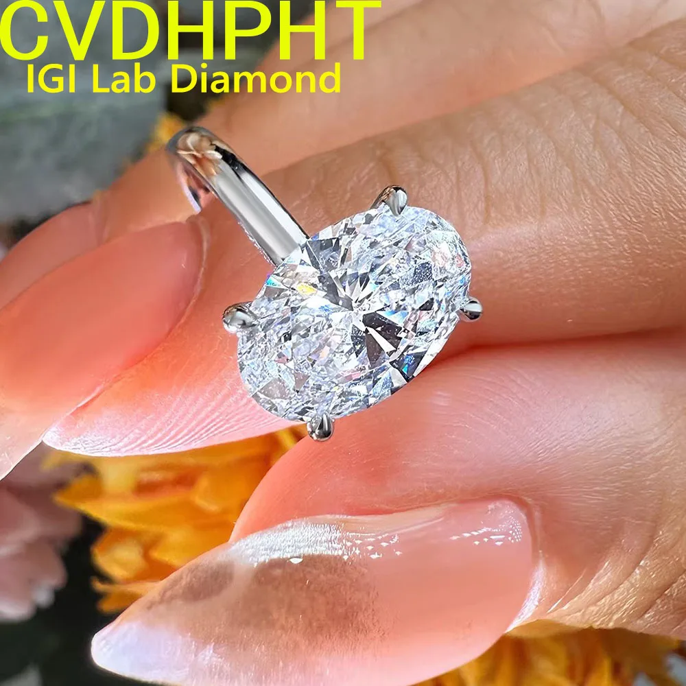 

Factory made jewelry White gold Diamond Ring Oval 1CT-5CT CVD IGI Lab Growing Diamond wedding & engagement ring Factory custom
