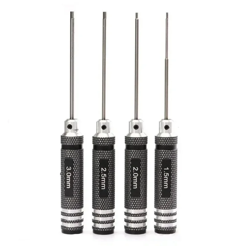 BIESUO Top Quality Titanium Nitride TiNi Hex Driver Wrench Screwdriver 1/4 Piece Set 1.5mm/2mm/2.5mm/3.0mm for RC Helicopter