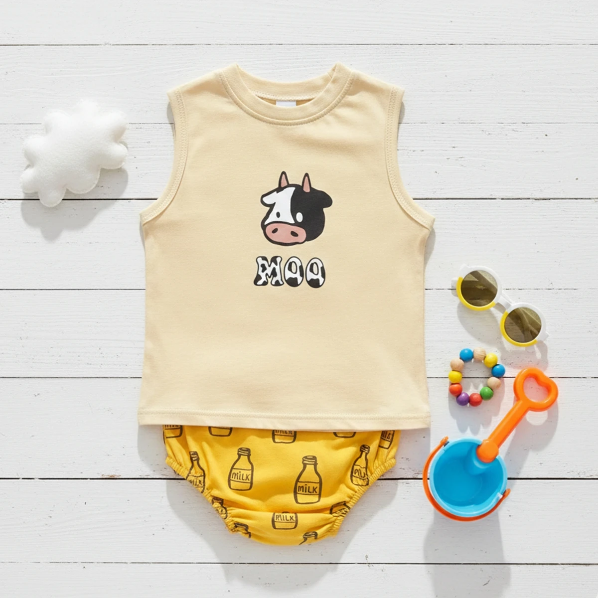 Sanlutoz Aniamls  Baby Girls Sleeveless Summer Infants Clothing Sets Cute Casual 2pcs