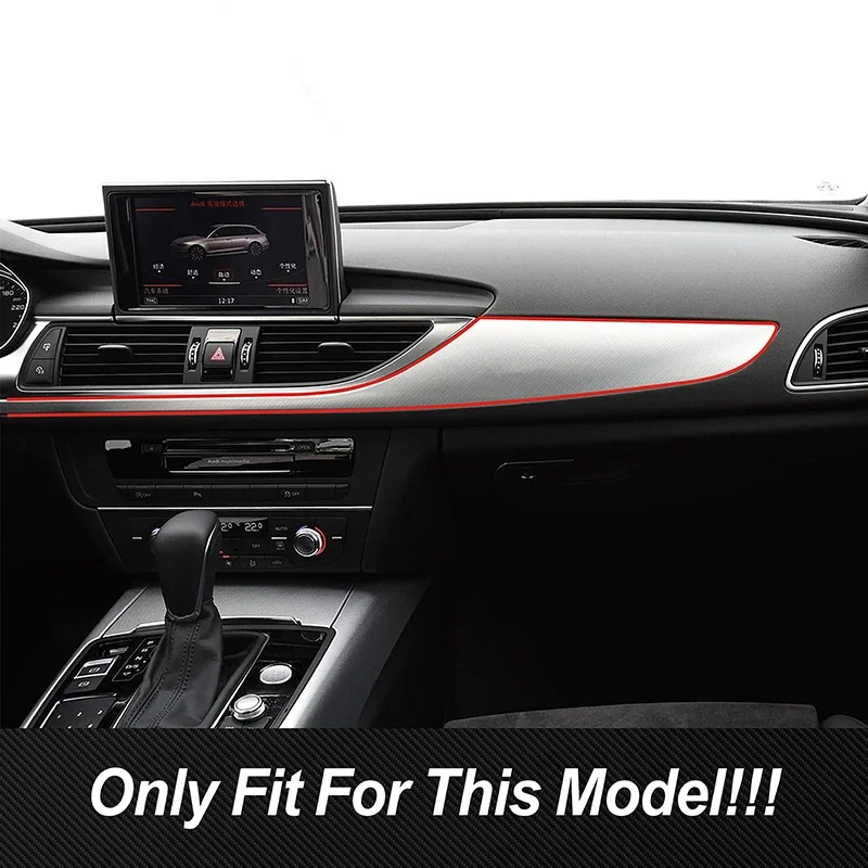 For Audi A6 C7 2012-2018 Carbon Fiber Sticker Interior Console Dashboard Panel Decoration Cover Car inside Trim Accessories