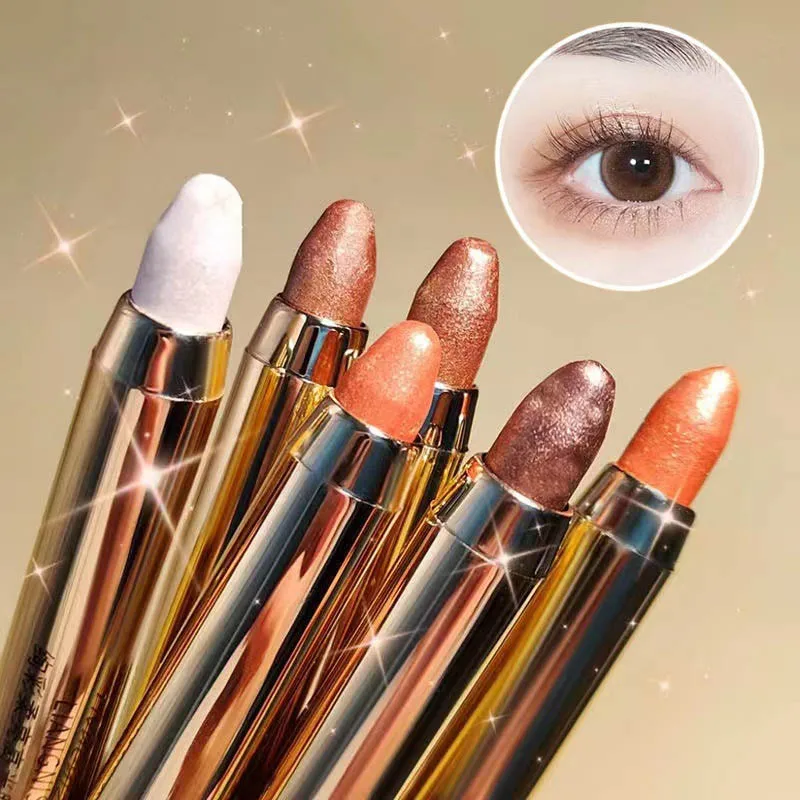 6-Color Eyeshadow Pencil Glitter Matte Highlighter Silkworm Blush Brighten Eye Makeup Natural Pigment Long Wear Cosmetic