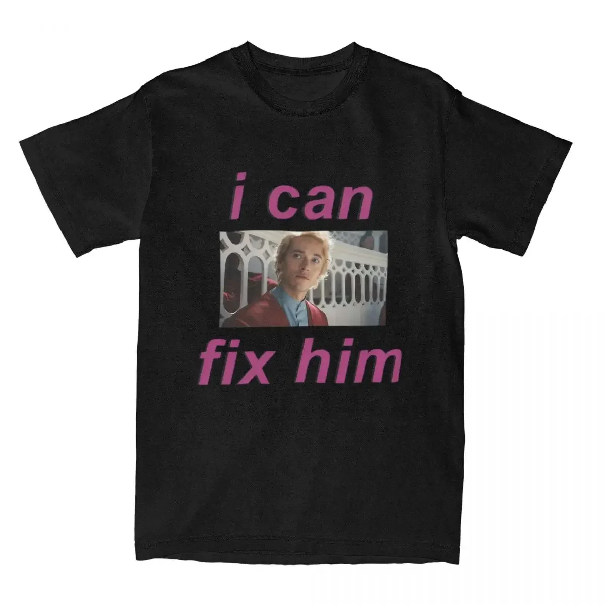 Coriolanus Snow I Can Fix Him T Shirt Men Pure Cotton Novelty Round Neck Tom Blyth Shirts Short Sleeve Clothes Plus Size manga