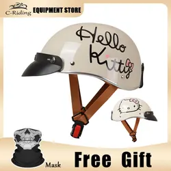 NEW Helmet Motorcycle Moto Retro Helmets Half Face Multiple Patterns DOT Certification Men Women Scooter Motorbike Equipment