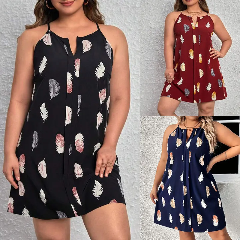 Abito da donna di grandi dimensioni primavera estate Stampa di moda Stazione indipendente Abbigliamento da donna in stile europeo e americano