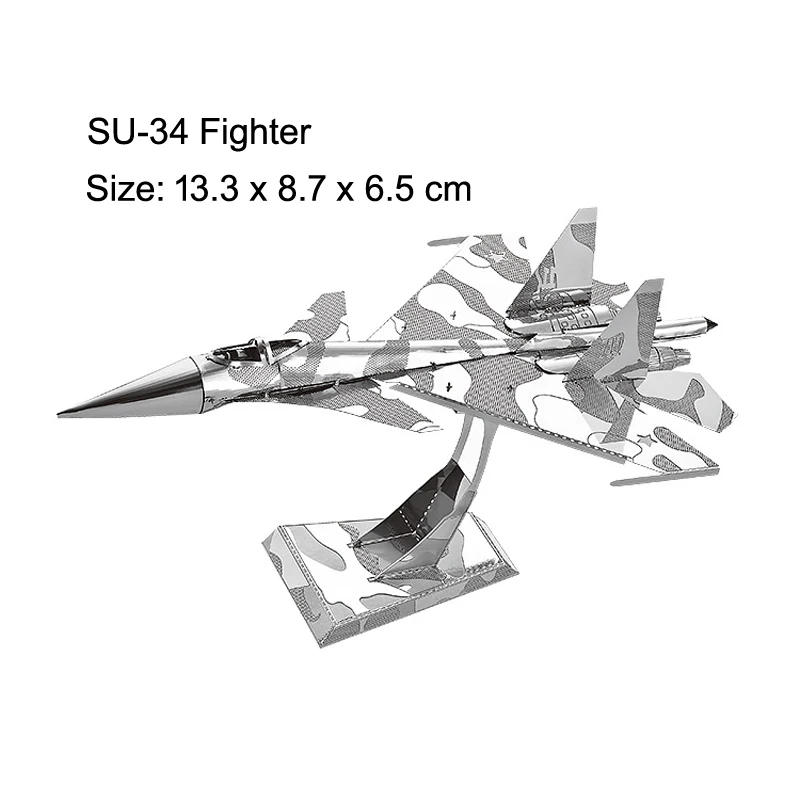 Fighters-rompecabezas de Metal 3D para niños, juguete de KA-50, helicóptero, OVNI, J-10B de la Fuerza Aérea, KITS de modelos, rompecabezas de