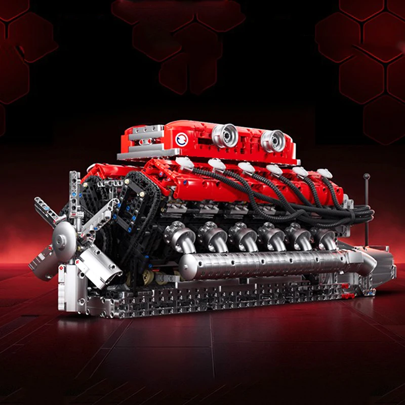 Molde rei técnico eletricamente v12 motor moc 10169 carro de corrida dinâmico bloco de construção tijolo montagem brinquedos crianças presente natal