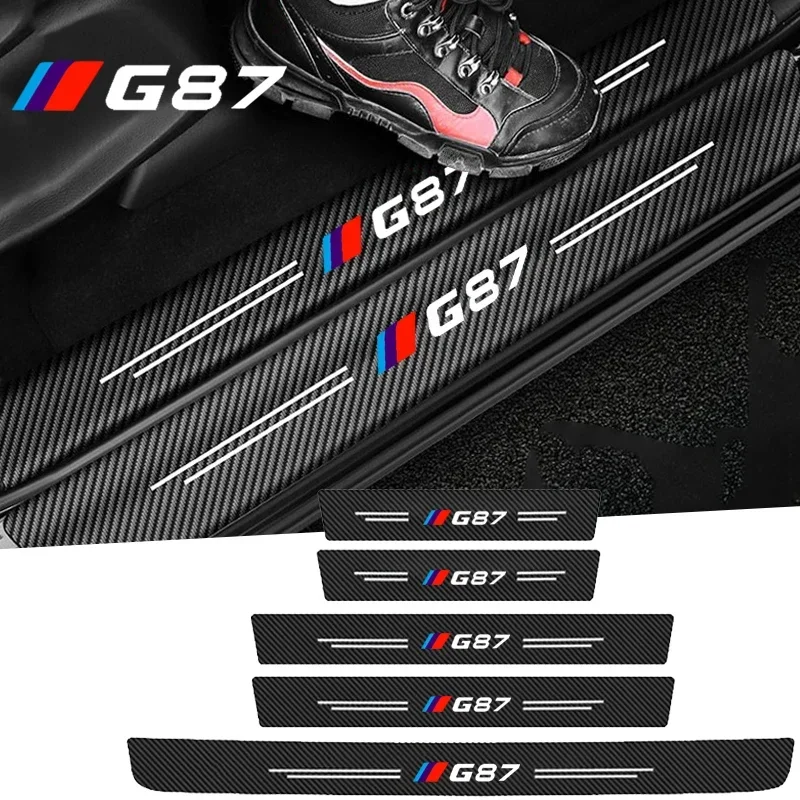 Car Door Threshold Scuff Plate Decals for BMW G87 Emblem Sill Protector Stickers Auto Door Entry Pedal Guards Bumper Strips Tape