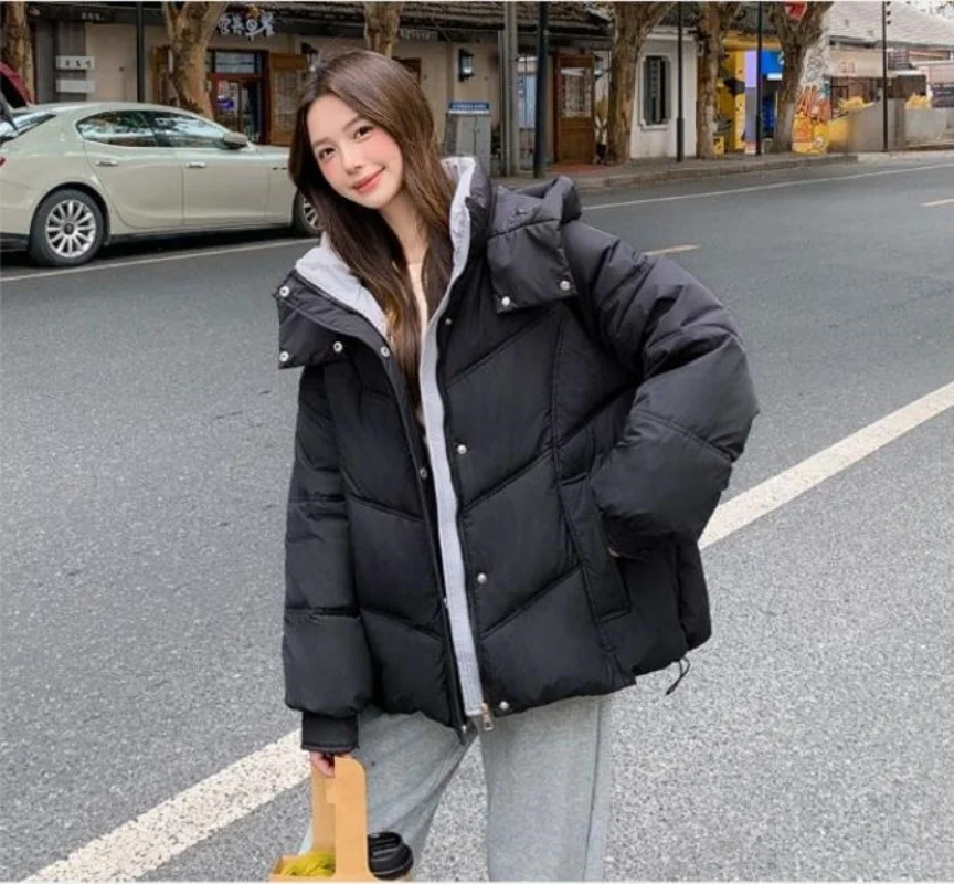 

Winter New Style Loose Fit Thickened Petite Cotton Jacket 2025 Women Clothing Short Cotton Coat Cold Protection Bread Parkas