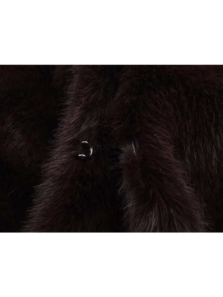 TFMLN Women's Fashion Faux Fur Coat Autumn Winter Short Sleeve Faux Fur Fluffy Jacket High Street Ladies Furry Short Coats