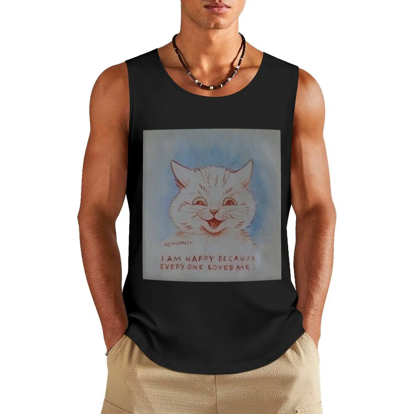 

cat paintings by louis wain Tank Top man vest sleeveless