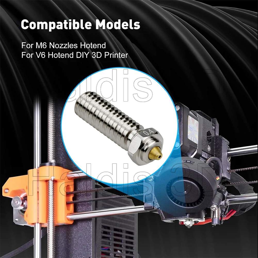 V6 Volcano Düse 0,4/0,6/0,8mm Gold DLC Gehärteter Stahl Kupfer Bimetall Düsen für V6/Volcano Hotend 3D-Drucker Ersatzteil – Detail 6