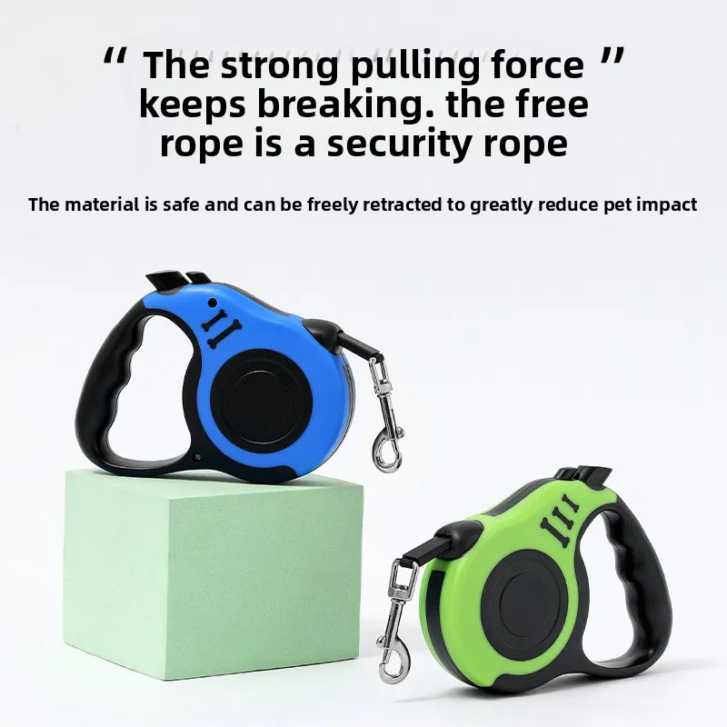 

Bone-Shaped Retractable Dog Leash - Auto Lock Pet Lead with Reflective Rope, Anti dog collar dog harness and leash set leash
