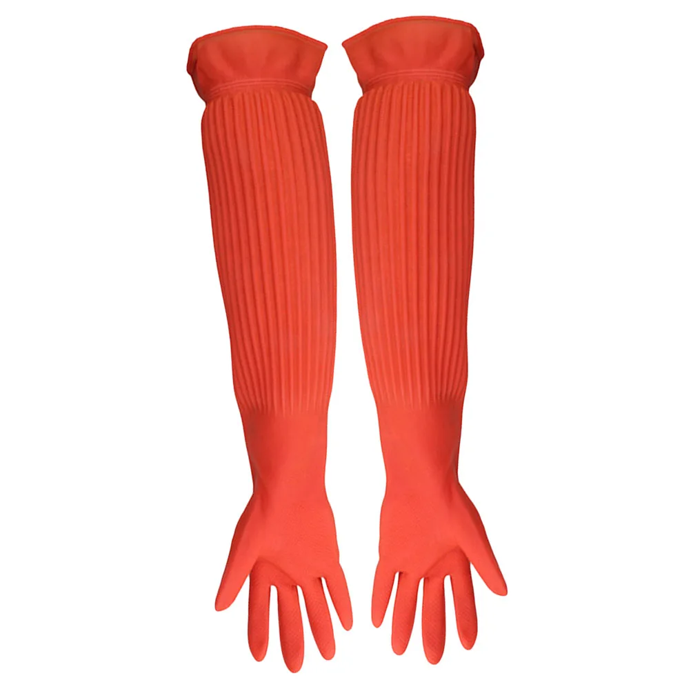 

Lengthen Latex Household Gloves Thick Durable Waterproof Anti Skid Heat Resistant Gloves for Dish Washing Cleaning Work