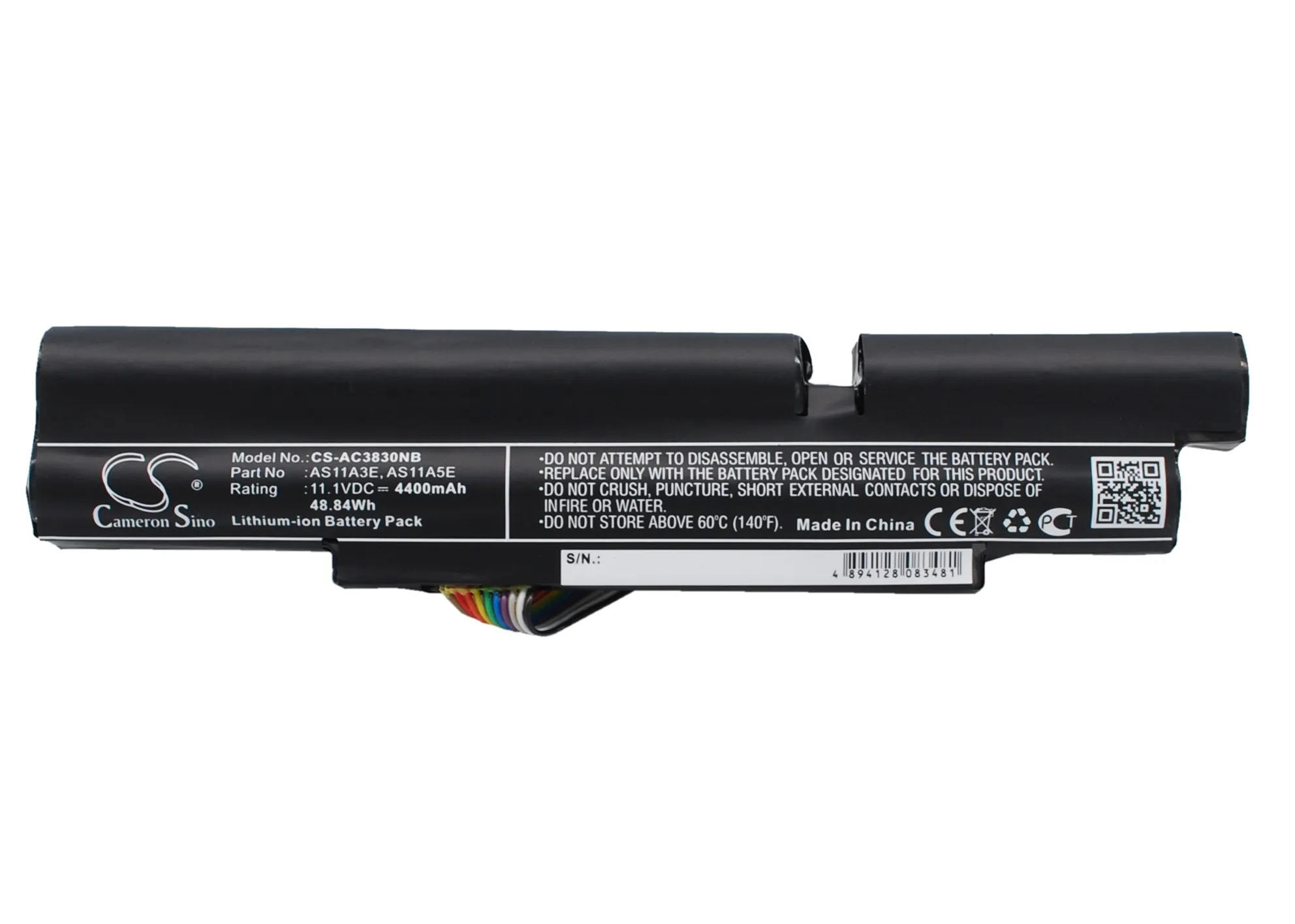 CS 4400mAh/48.84Wh battery for Acer Aspire TimelineX AS3830TG-6494,TimelineX AS4830T-6642,3INR18/65-2,AS11A3E,AS11A5E