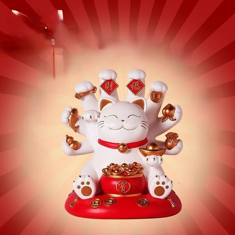 Imagem -04 - Original Lucky Wealth Waving Cat Mil Mãos Dinheiro Gato Home Decor Bem-vindo Escultura Decoração Estátua Ornamento do Carro