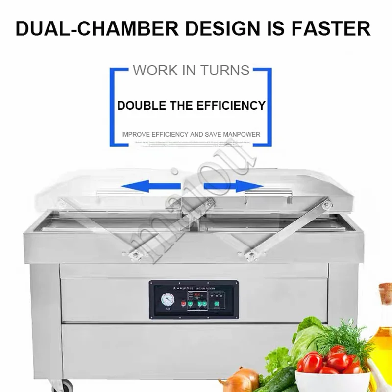 DZ-500-2SA Double Chamber Vacuum Packaging Machine Multifunction Commercail Vacuum Sealer Stainless Steel Vacuum Sealing Machine