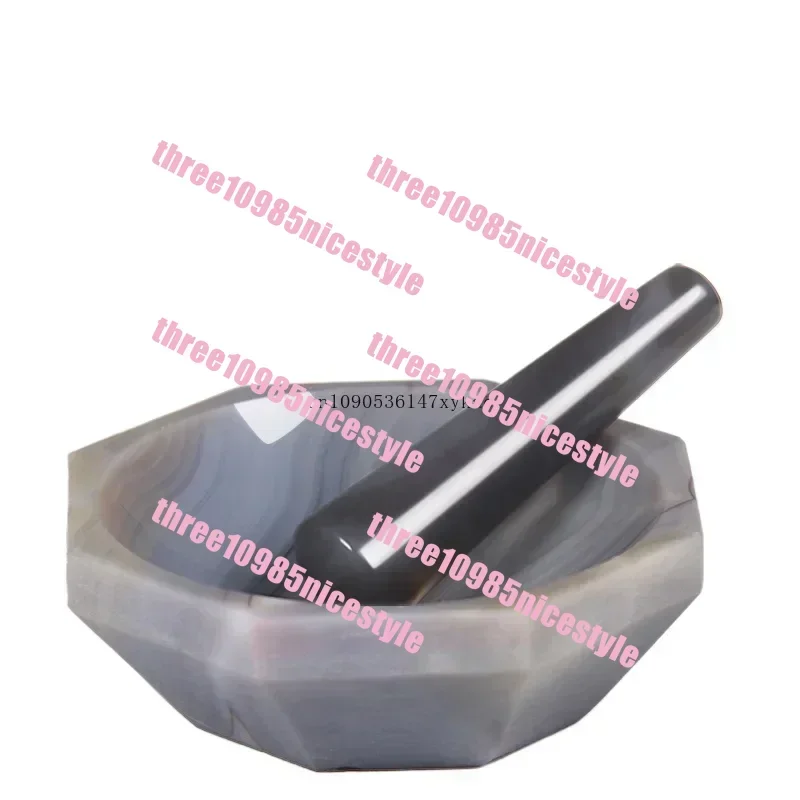 Agate mortar stick laboratory milk bowl high quality wear-resistant and anti-corrosion grinding bowl inner diameter 60,80mm100mm