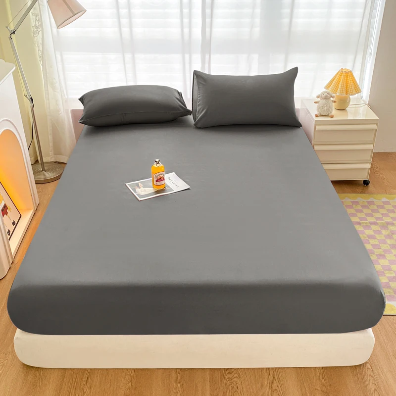 طقم مفارش مفروشات من المايكروفايبر للبنات ، جيب عميق ، ملاءة سرير بتركيب بناتي وردي ، أحادي اللون ، كوسيتان ، غرفة نوم ، 3 #2