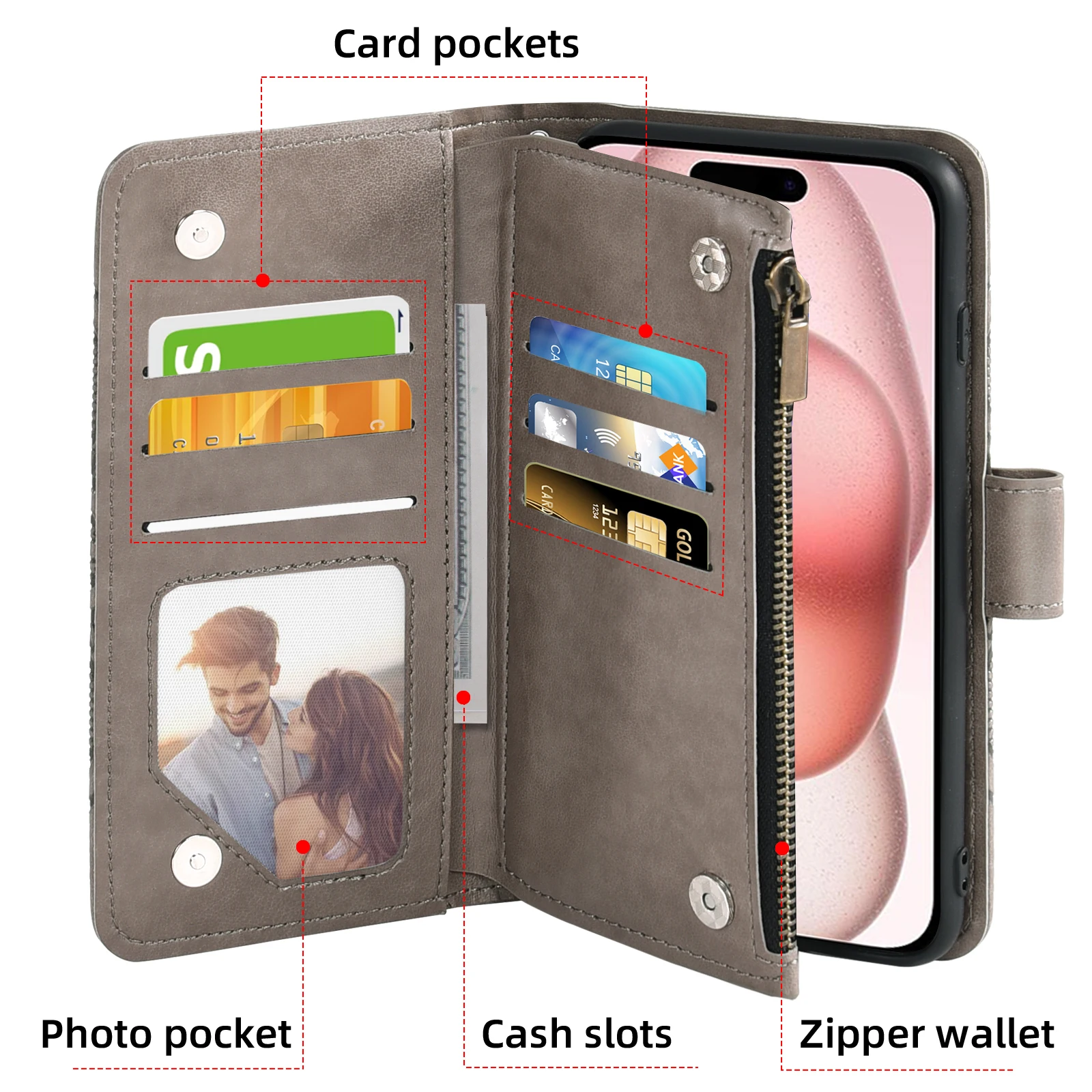 Flip Leather Zipper Pocket Wallet Multiple Card Slots Phone Cover For Samsung S10E S10 e S10 5G S105G S10Plus S10 Plus S10 Lite