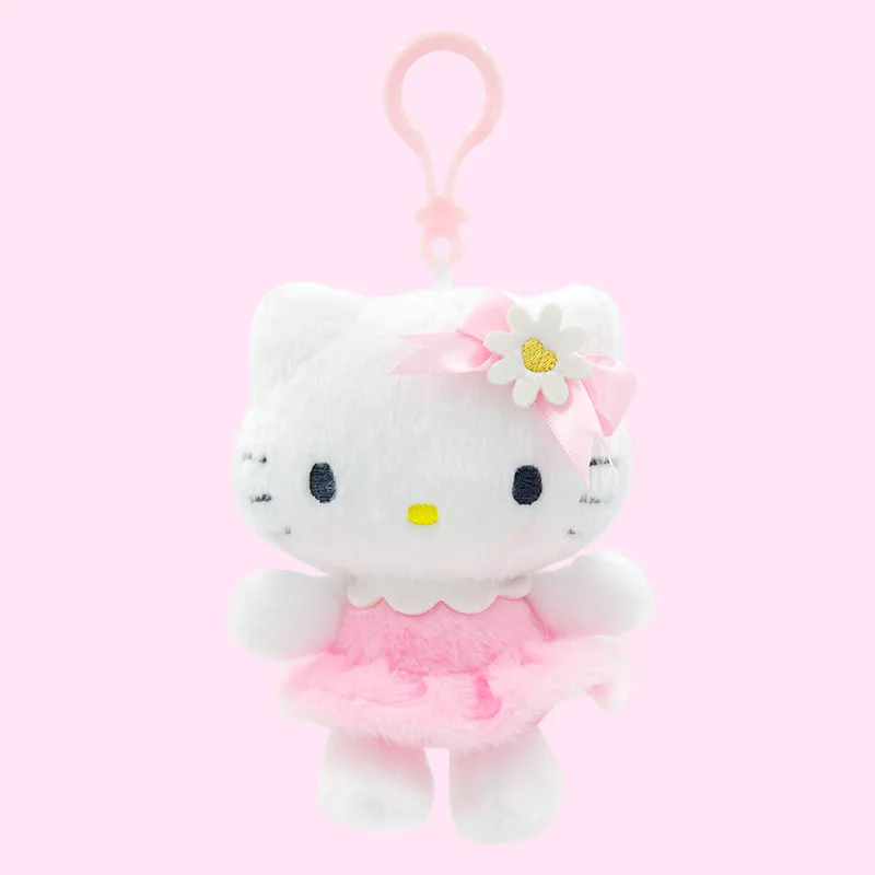 Cute Flower Fruit HelloKitty Kuromi Melody Cinnamoroll and Pochacco Plush Doll Keychain Diy Bag Accessories Pendant Send Gifts