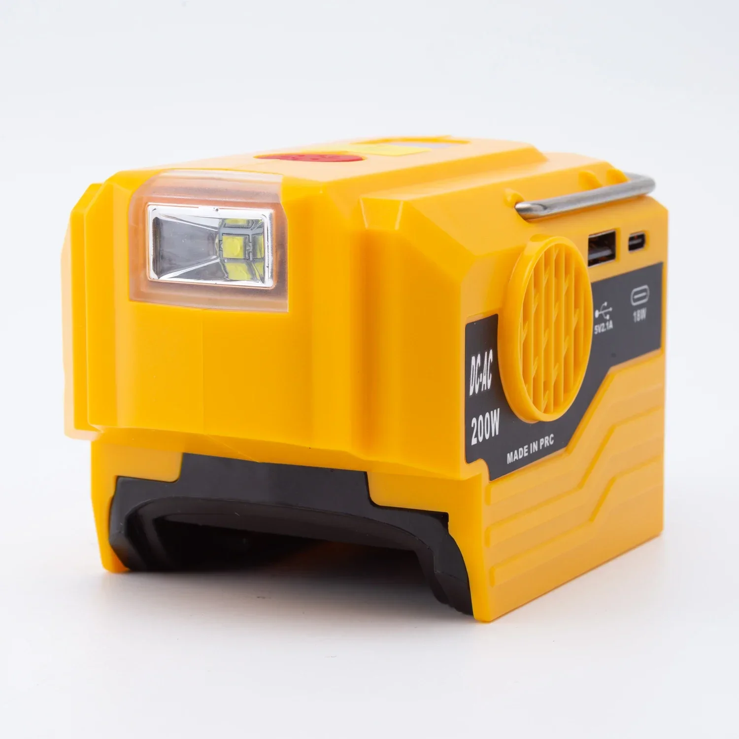 Inverter portabel 200W AC 120-220V, untuk DeWalt 18V baterai Lithium luar ruangan dimodifikasi gelombang sinus dengan TYPE-C USB (tanpa baterai)