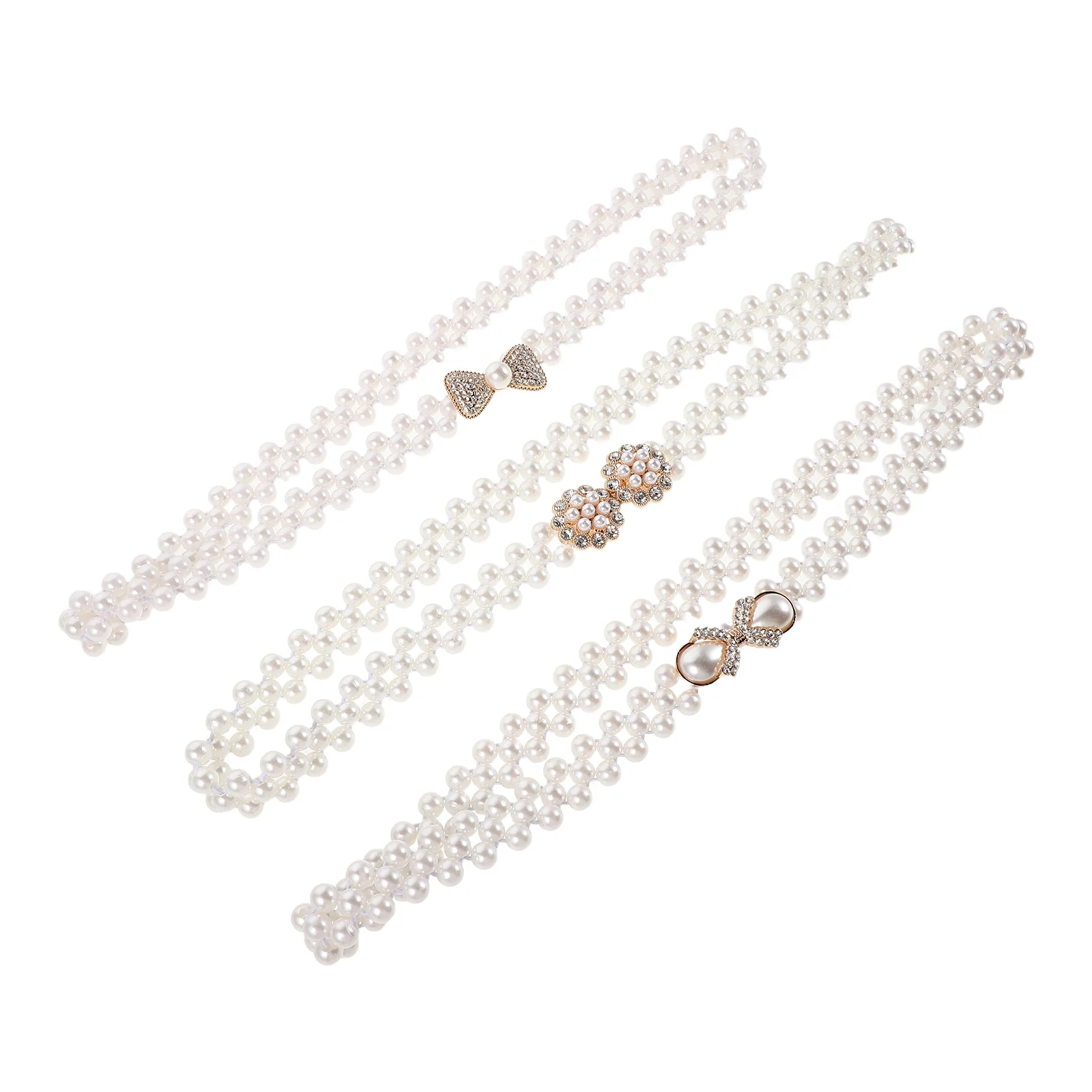 

3Pcs Pearl Body Chain Waist Belts for Women Adjustable Vintage Style Waist Jewelry Dress Skirt Accessories Pearl Belts for Women