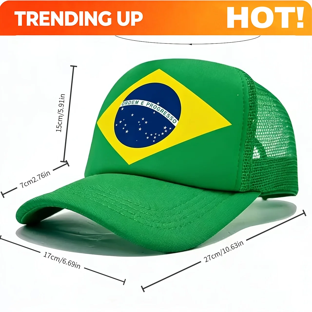Brazil Football Hats for Women Outdoor Sports Event Cap