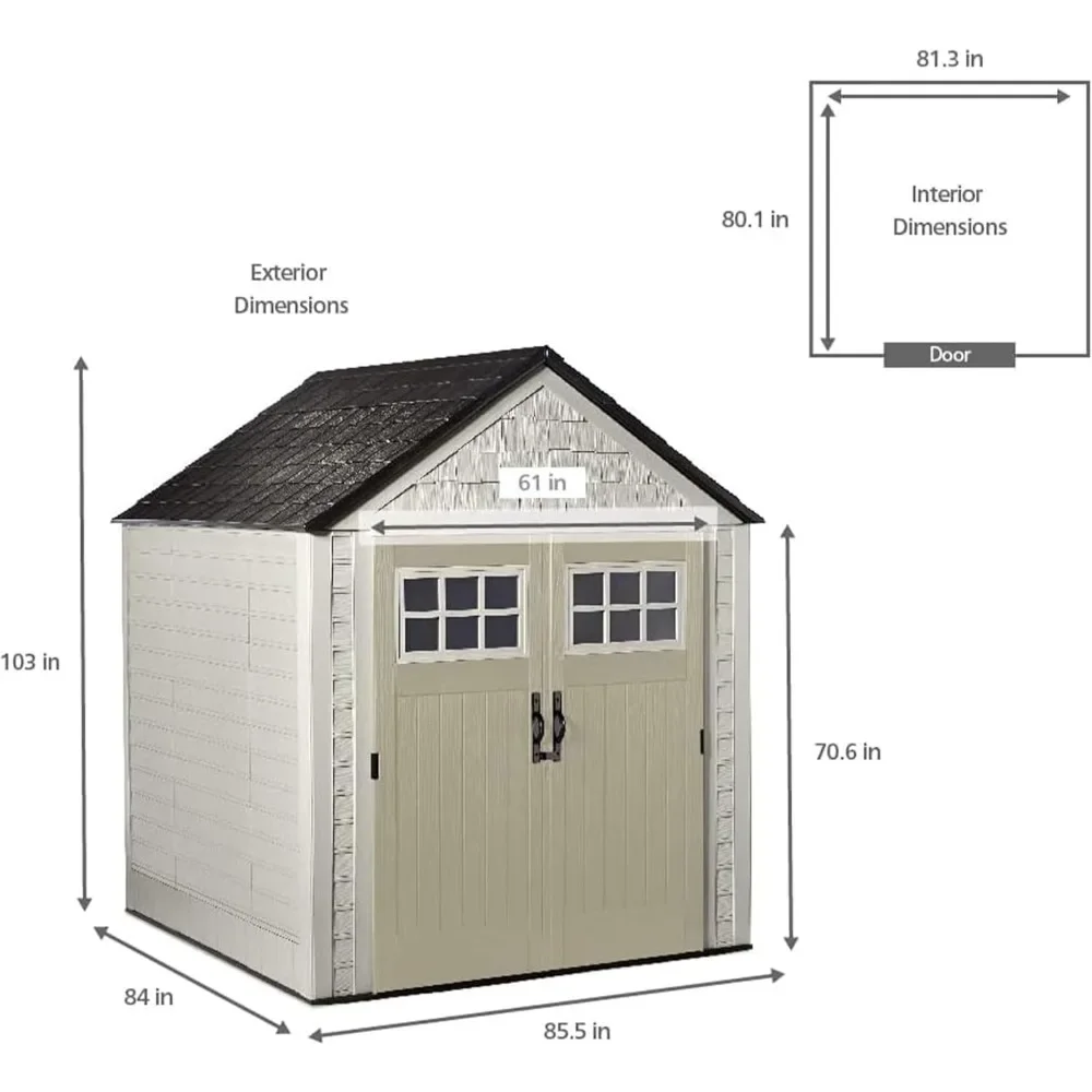 Outdoor Storage Shed, Weather Resistant, Organization for Home,Backyard,Garden Tools,Lawn Mower,Bike Storage