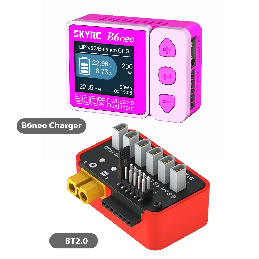 SKYRC Batterijoplaadhub OSH 6-poorts 1S Batterijoplaadhub voor LiPo LiFe Li-ion LiHV Ondersteuning B6neo B6ACneo B6neo+ B6neo 2