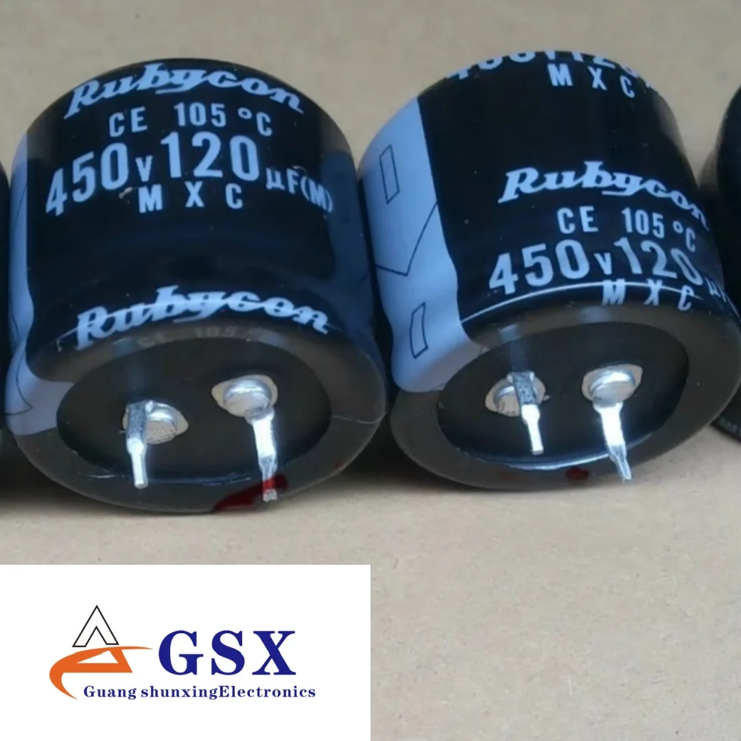 Brand new authentic Japanese Rubycon aluminum electrolytic capacitor, 450V120UF, 30X25 MXC
