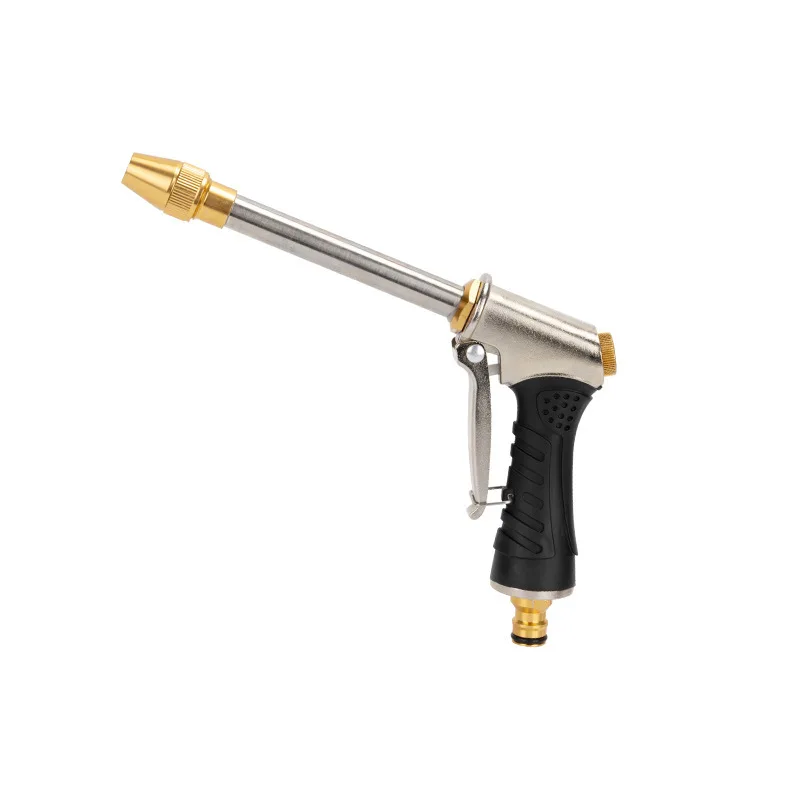 Metal Water Spray Nozzle Brass Garden Hose Gun Car Wash Jet Sprayer Adjustable Flow Lawn Watering Home Cleaning Tool