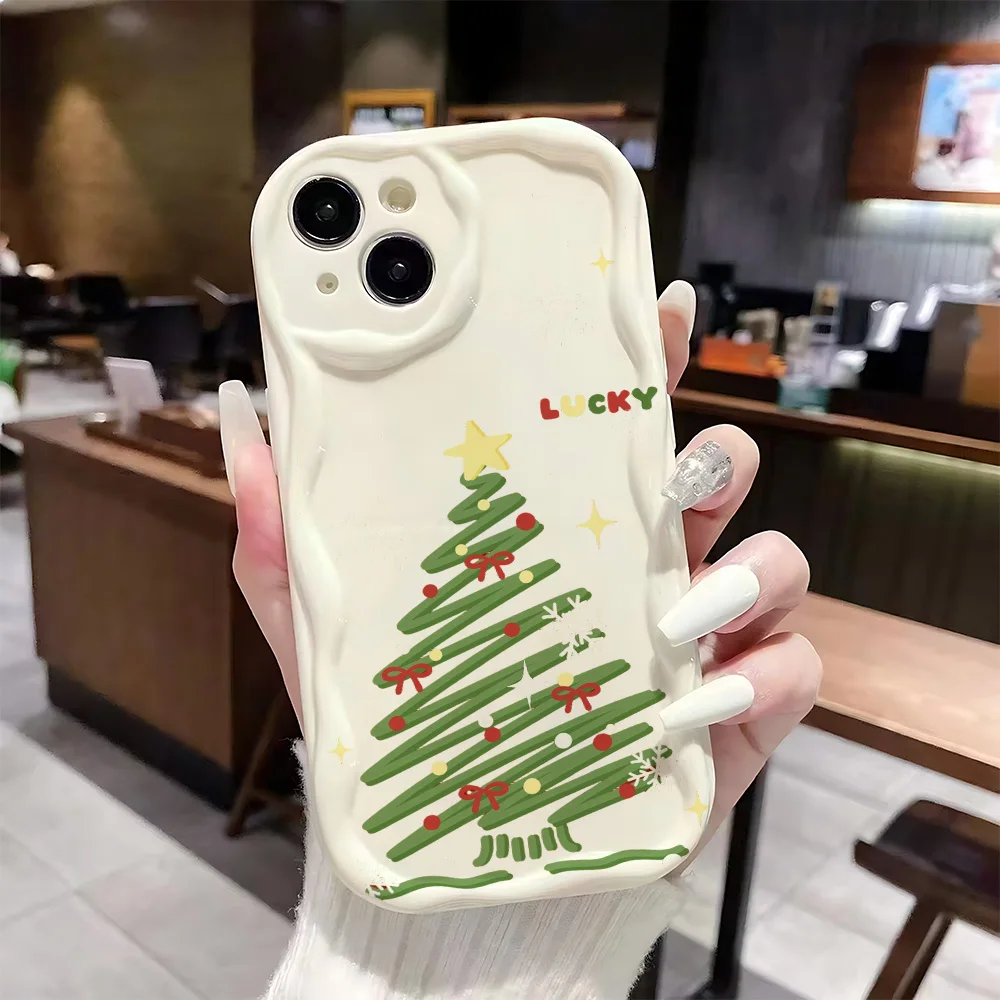 شجرة عيد الميلاد للصدمات جراب هاتف آيفون 17 16 15 14 13 12 11 برو Xs ماكس الهواء 16e 7 8 6 6s زائد XR SE 2020 2022 غطاء #5