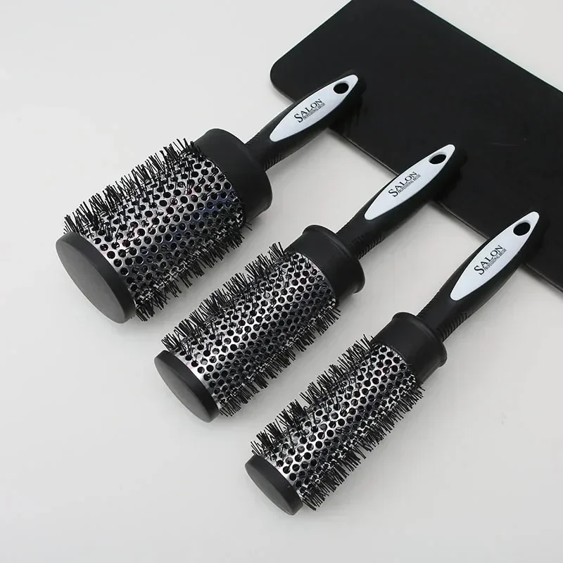 

Hair Styling Hair Brush Nylon Comb Cylinder Curly Hair Rolling Comb Thermal Aluminum Tube Round Barrel Comb Curly Tool