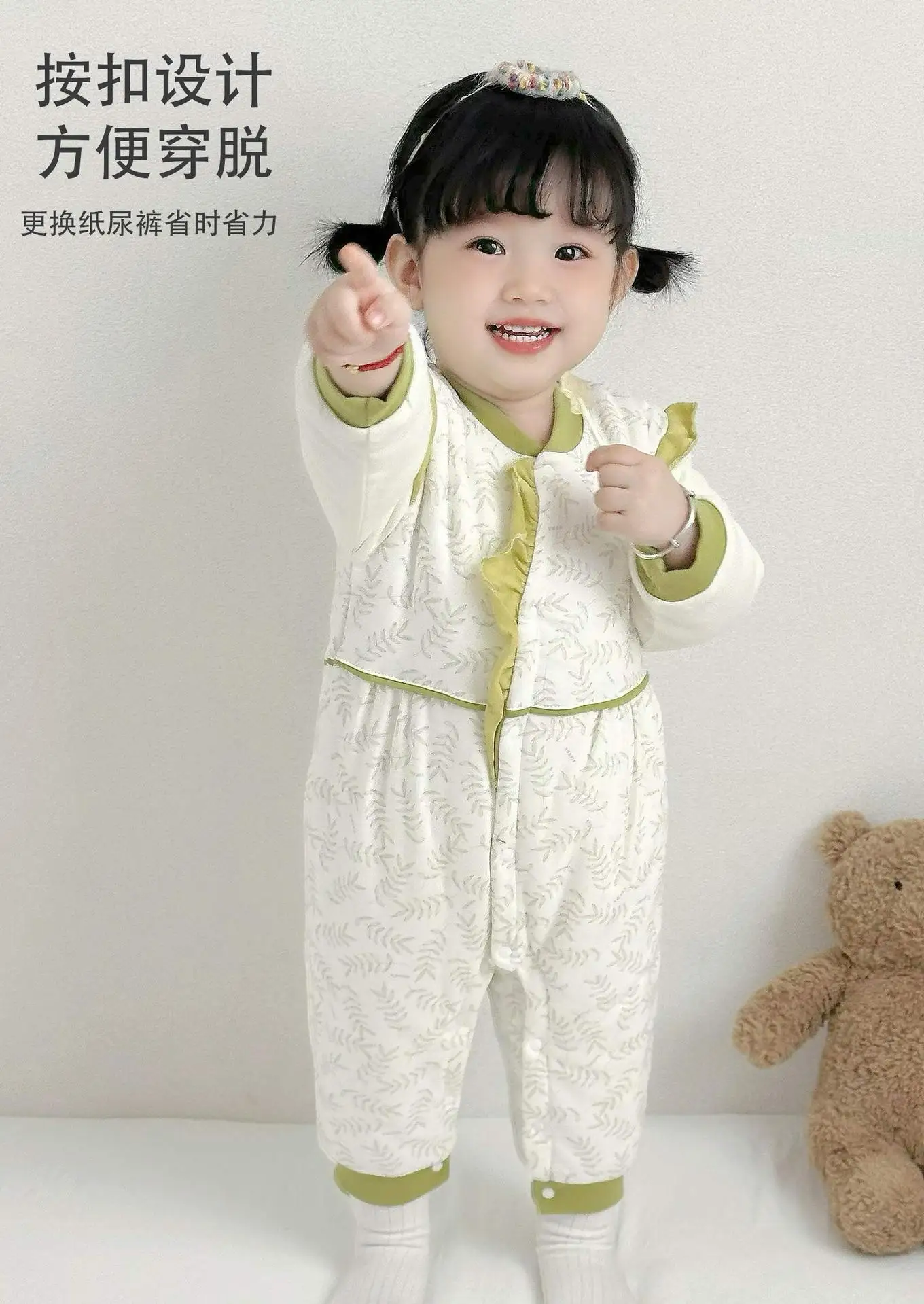 رومبير مريح للأميرة الرعوية للفتيات الصغيرات، ملابس شتوية مبطنة بالقطن الحراري، بدلة لحديثي الولادة ناعمة صديقة للبشرة كهدية 0-2T