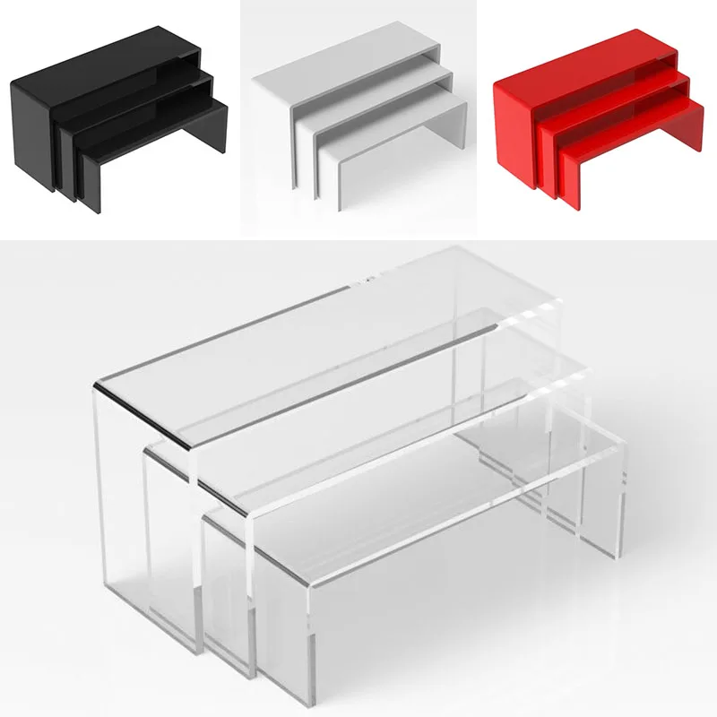 

3Pcs/Set Acrylic Display Stand 3Size Jewelry Showcase Storage Rack For Figure Collection & Home Decor Purse Perfume Display