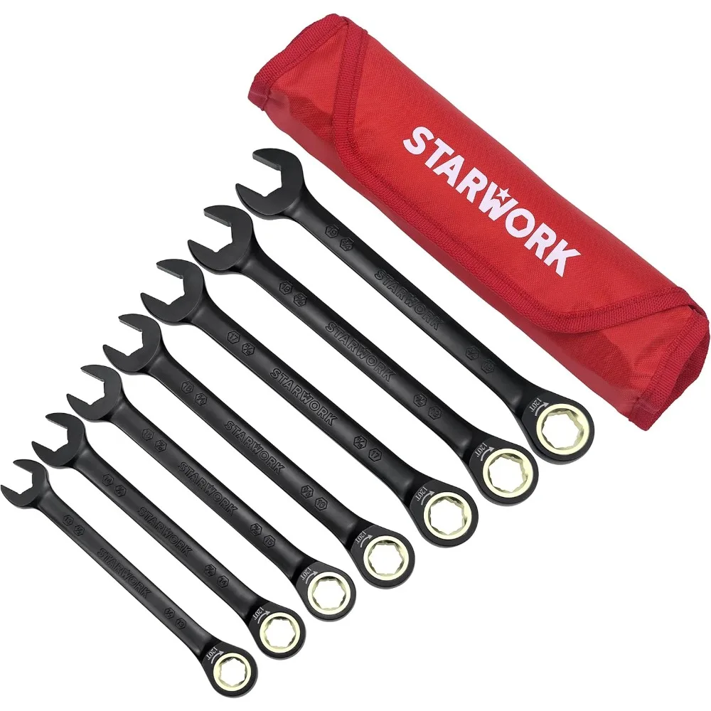 

Brand new TRUE MECHANIC™ 7Pc. 120T SAE&Metric Ratcheting Wrench Set, Professional, With Roll-Up Pouch Bag