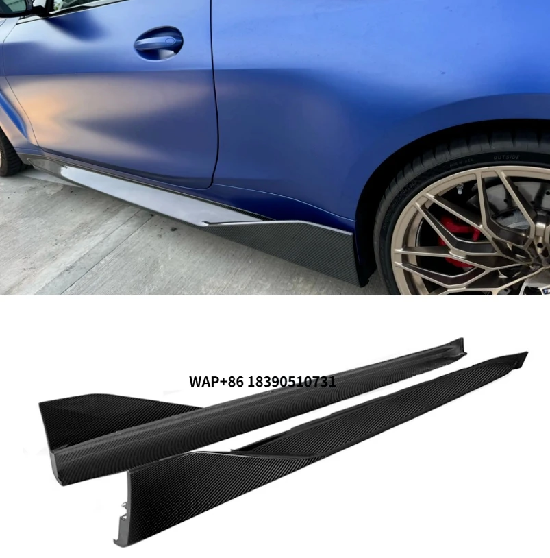 

M3 G80 MP Style Carbon Fiber Side Skirt for 2021+ M3 G80 4-Door Side Bumper Side Skirt Auto Parts