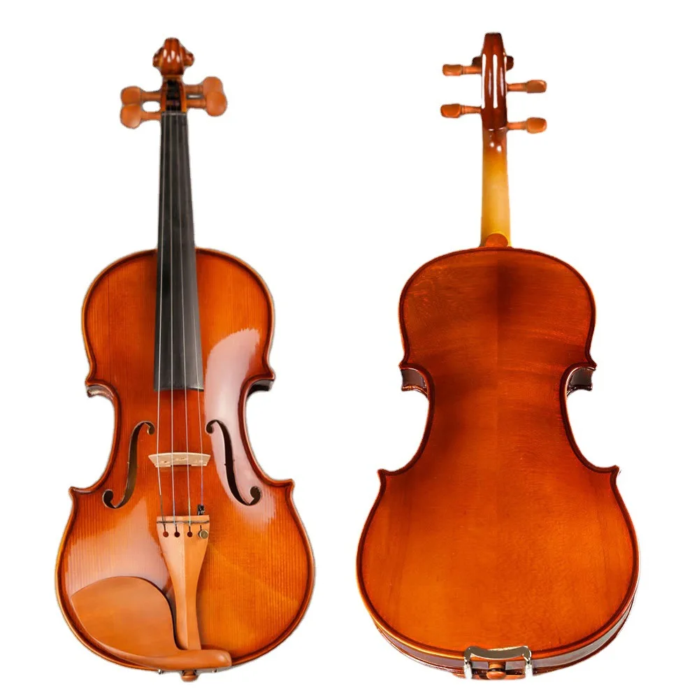 Handmade Violin For Beginners With Sound Post Adjustment Glossy Violin High Quality Professional