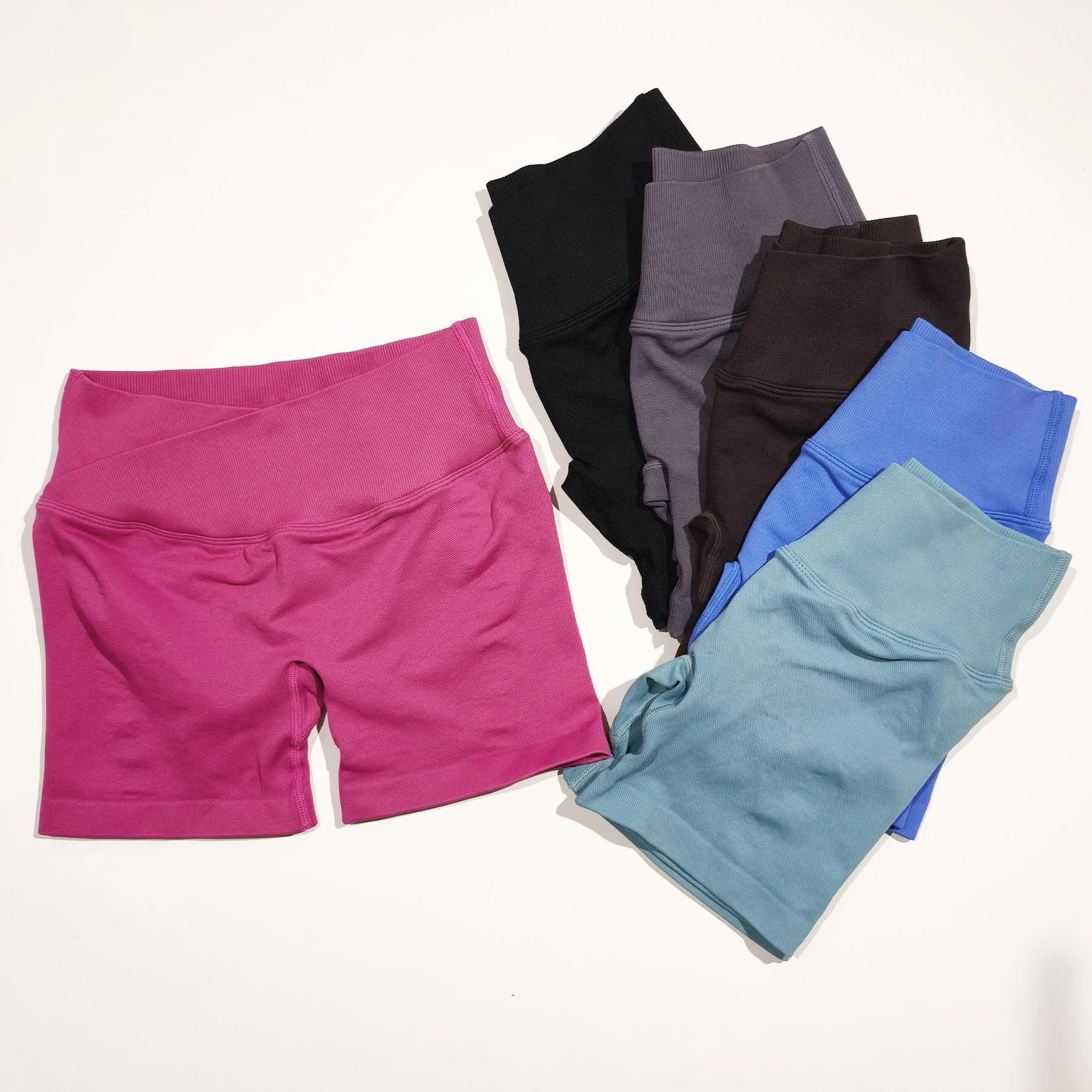 Shorts Femininos de Cintura Alta Respiráveis para Yoga, Fitness, Corrida, Ciclismo e Academia - Estilo Vision (Réplica)