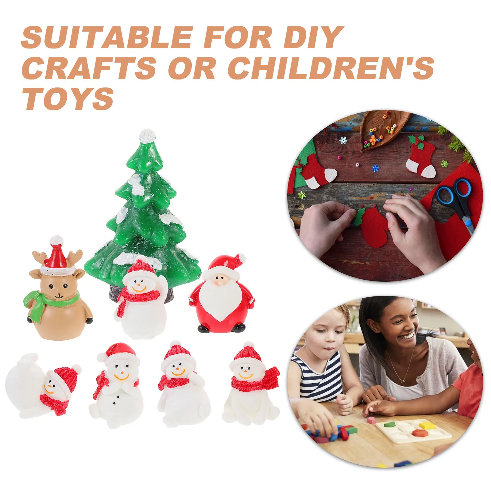 

8pcs Mini Snowman Figurines Christmas Decorations For House Xmas Party Micro Landscape Accessories Diy Craft Kids Safe Ornament