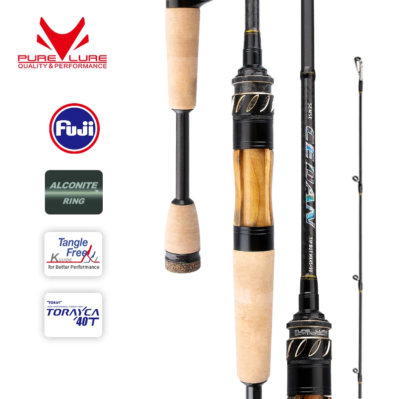 

PURELURE SENSE CEDAN Universal Micro Rod 40T Carbon Casting Spinning Fishing Rods Baitcasting 2.5g-10g Fast Trout Rod Bass Rod