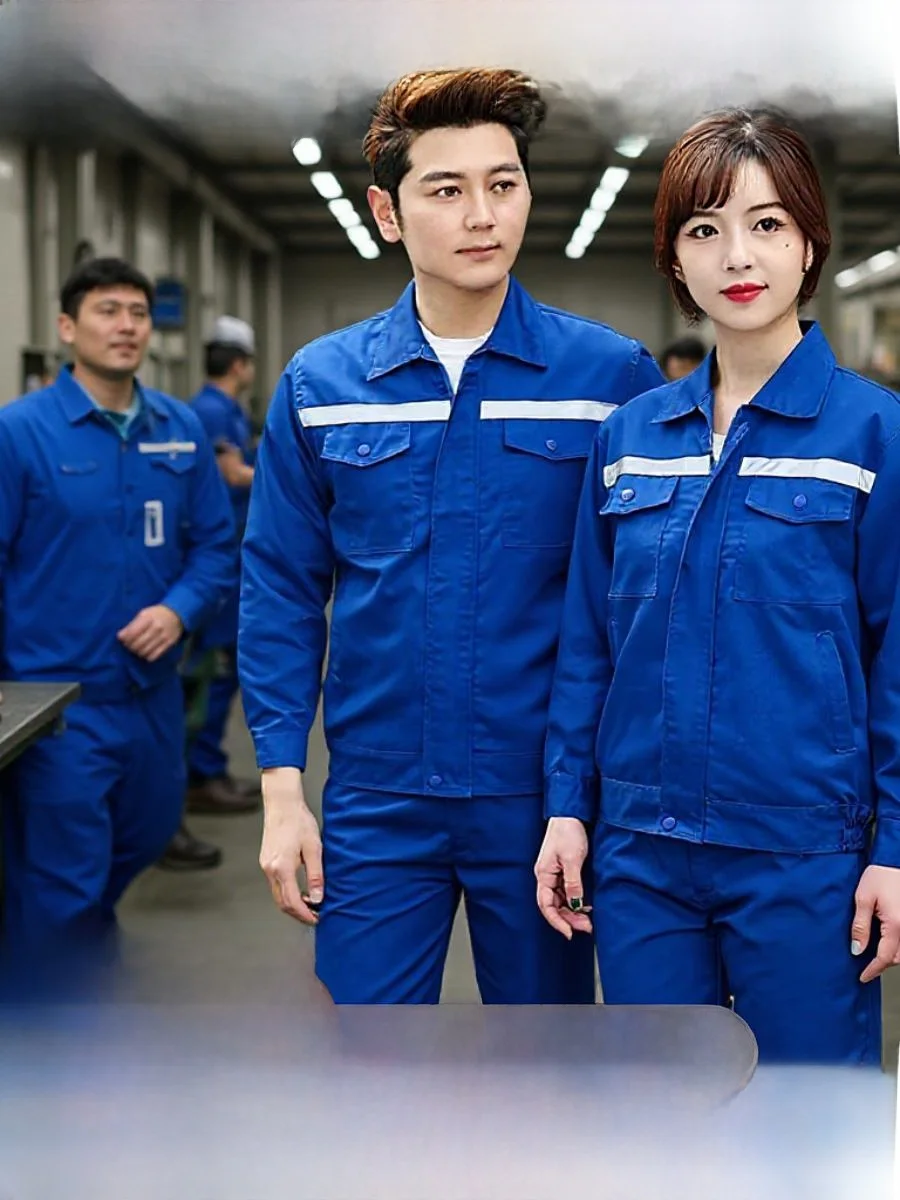 

Комплект рабочей униформы из чистого хлопка для обслуживания электросетей, износостойкий защитный костюм для горнодобывающей промышленности с отражающими полосами