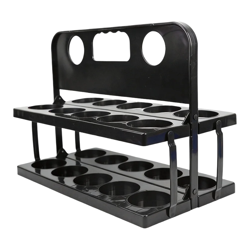 Lightweight 10 Compartment Foldable Bottle Rack for Athletic Events with Consistent Compartment Size and Layout