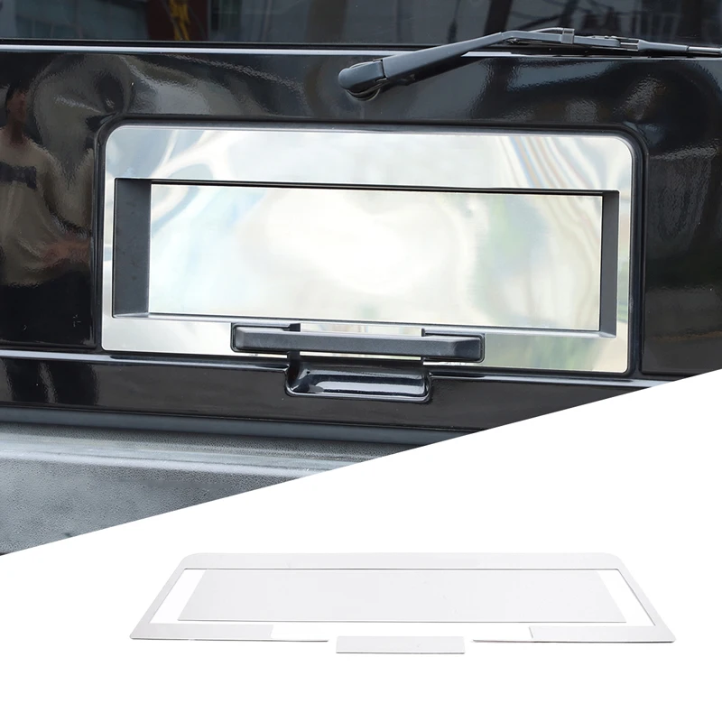 For Hummer H2 2003-2009 Stainless steel Car Tailgate License Plate Protection Frame Decorative Sticker Car Exterior Accessories