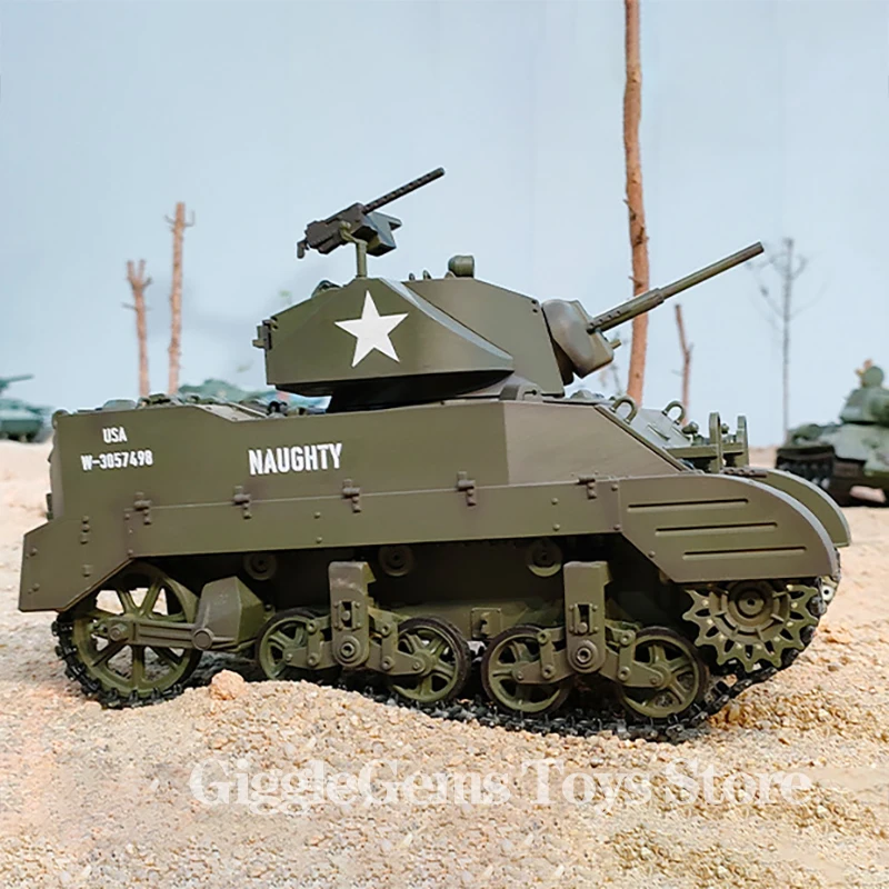 Kubing Ke Controle Remoto Brinquedo, M5a1 RC Tanque, Stuart, Simulação Militar, Modelo, Presente de Natal para Crianças