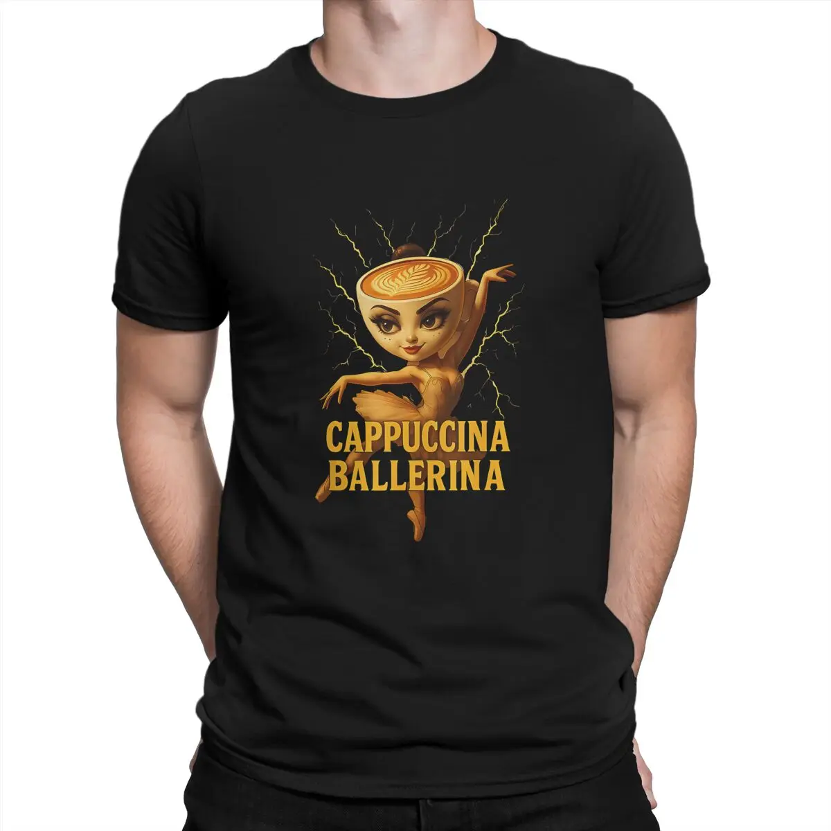 

Brain Rot Ballerina Cappuccina Meme Italian Brainrot Harajuku Polyester TShirt Style Streetwear T Shirt Male Short Sleeve