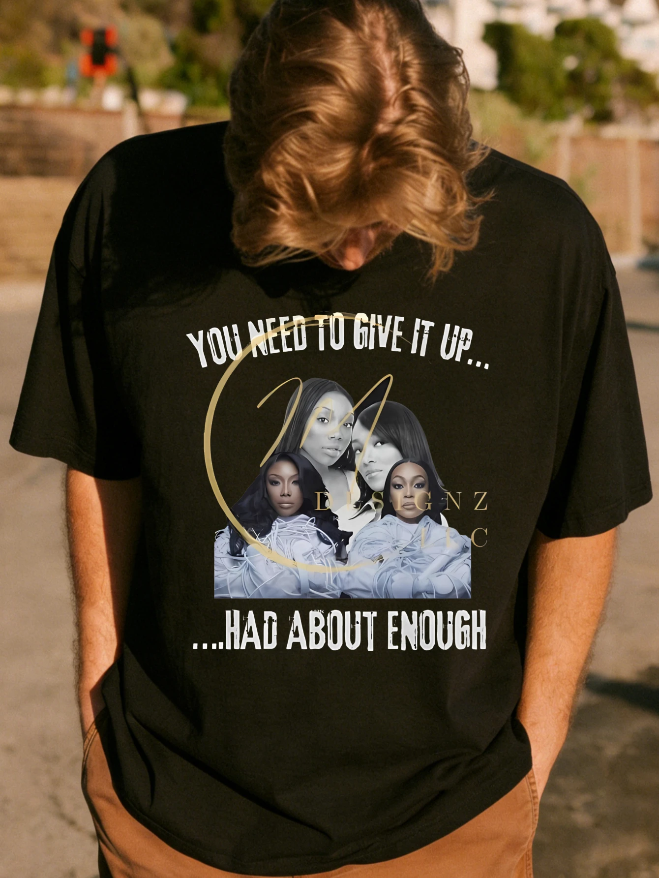 

Men's Oversized Funny 'You Need To Give It Up... Had About Enough' Graphic Cotton T Shirt - Short Sleeve Casual Summer Tee