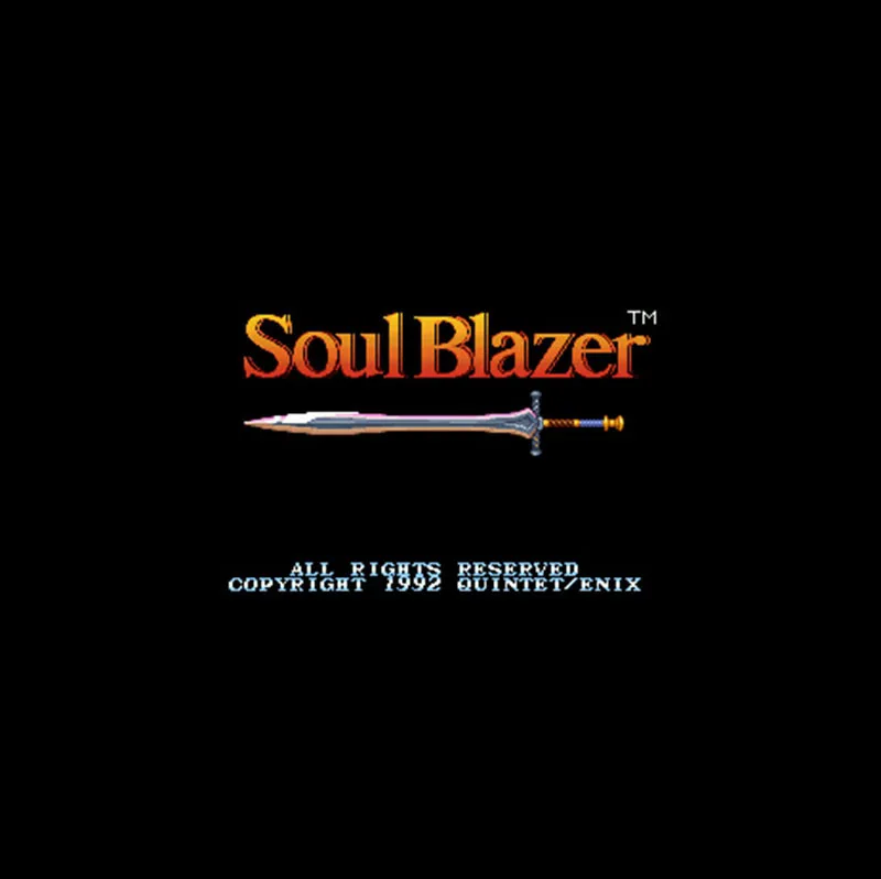 Soul Blazer NTSC 16 Bit Big Gray Game Card For 46Pin USA Game Players