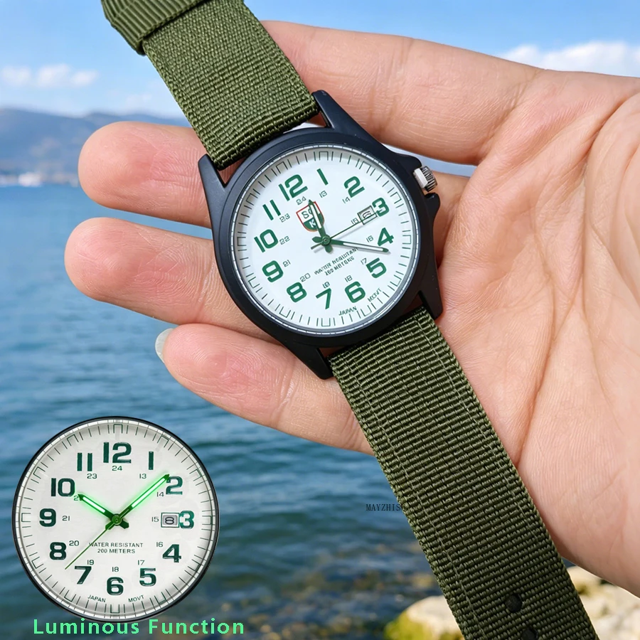 Fashion Men Watches Military Men's Quartz Watches Luminous Calendar Luxury Brand Waterproof Wristwatch for man male