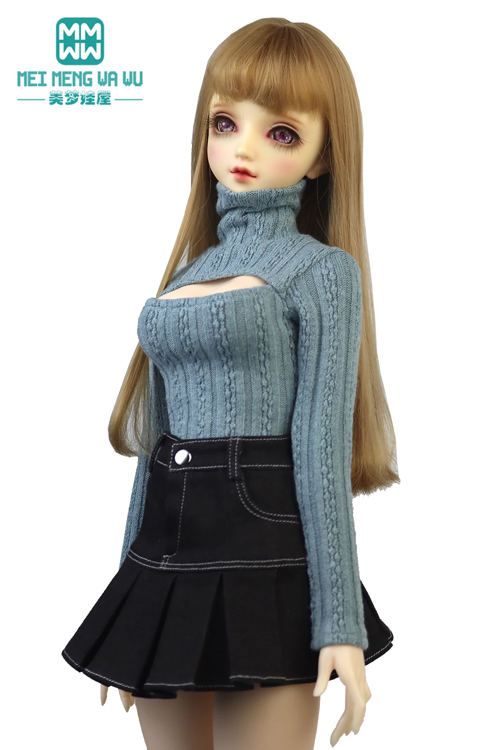 BJD doll clothes 43-60 cm 1/4 1/3 DD SD DDL Ball Joint Doll Pleated Skirt Mini Skirt Denim Dress Girl Gift